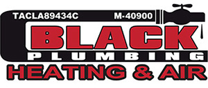 Black Plumbing Heating & Air logo.