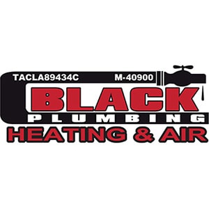 Black Plumbing Heating & Air logo.