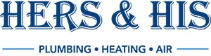 Hers and His Plumbing, Heating and Air logo.