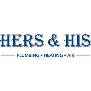 Hers and His Plumbing, Heating and Air logo.